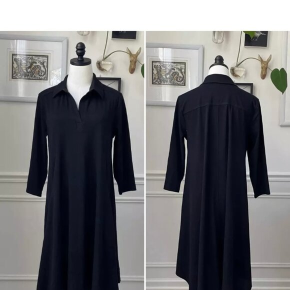 Women With Control QVC Blue Denim 3/4 Sleeve Polo Dress Size Medium - Picture 1 of 7